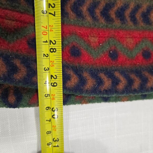 Vintage 90 Southwestern PK Elliot Sport Fleece Zip Sweater Red Green Aztec Print - Picture 6 of 6